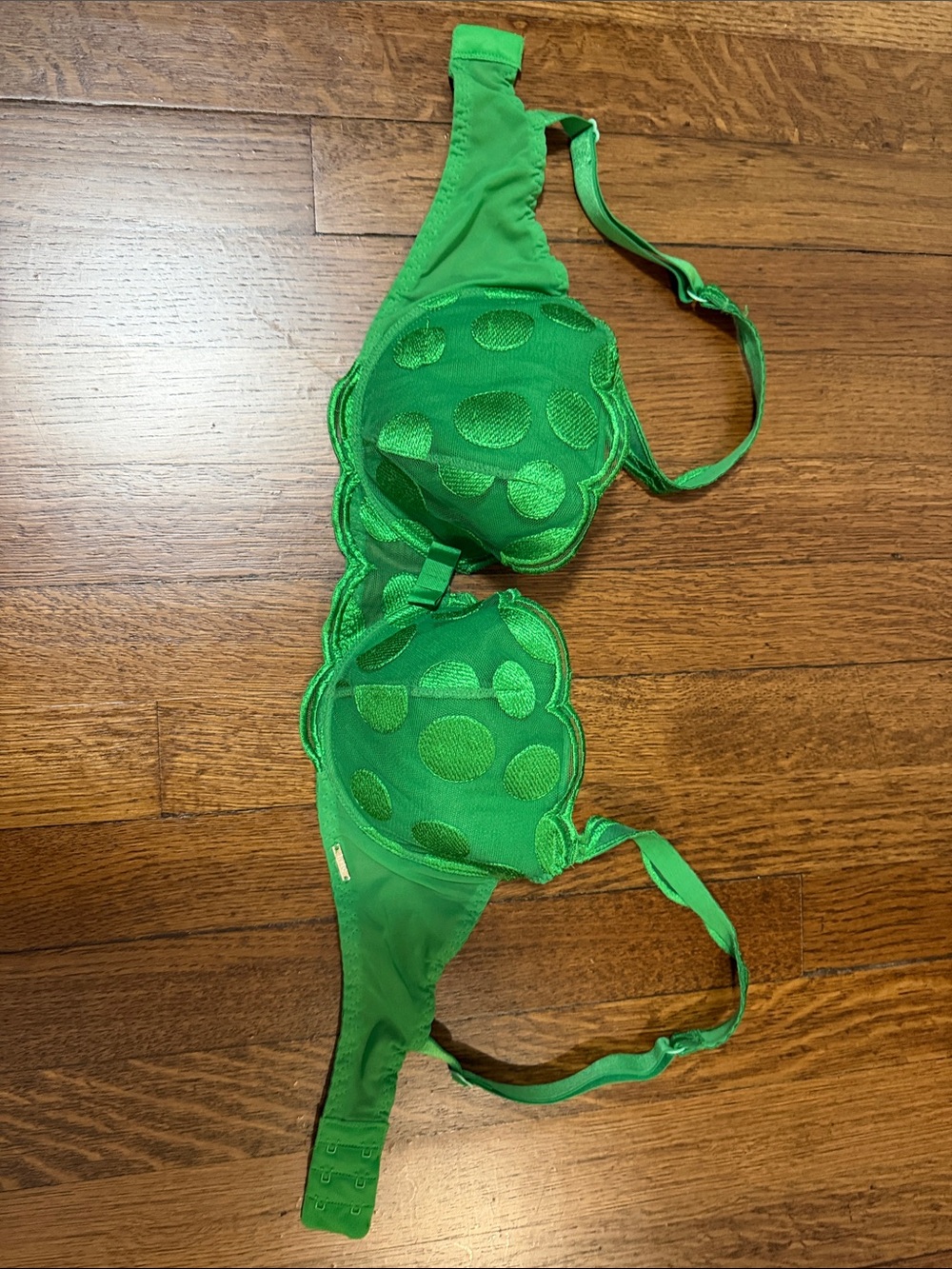 Green Polka Dot Underwire Bra - Women Intimates